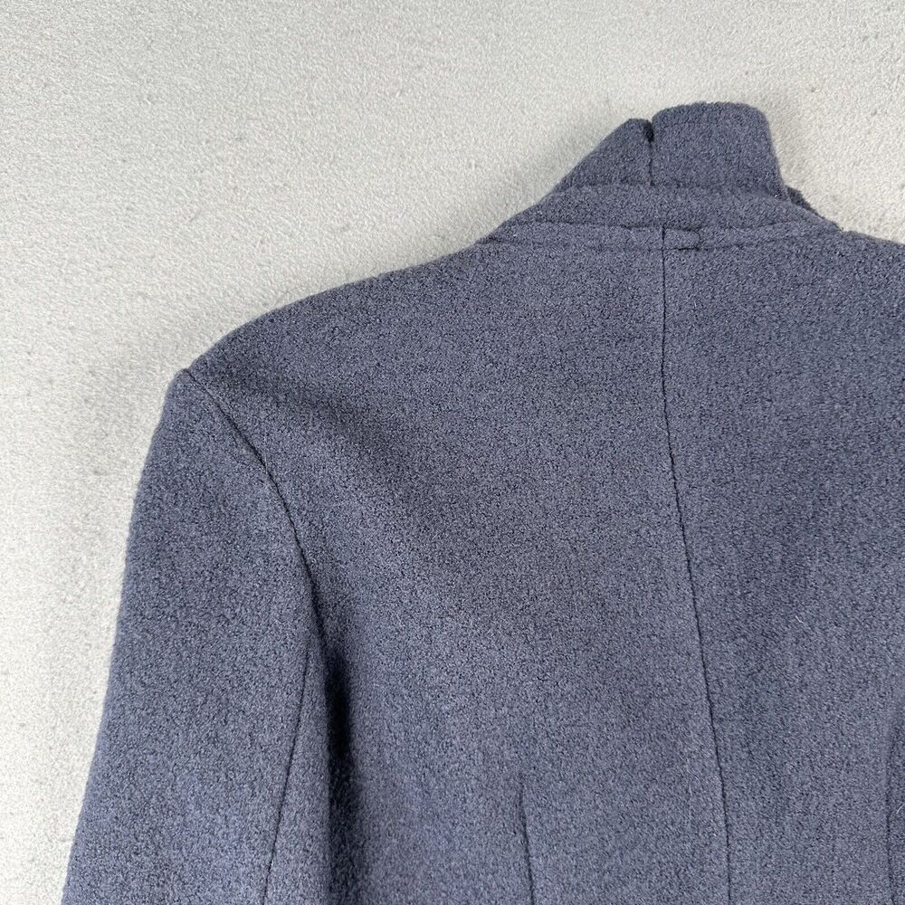 Vivian Shyu Wool Blazer Jacket Women’s Small Navy Blue Ruffle Button Front - Picture 14 of 16